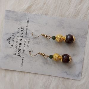 NWT MUSEUM REPRODUCTIONS Jasper & Jade drop earrings